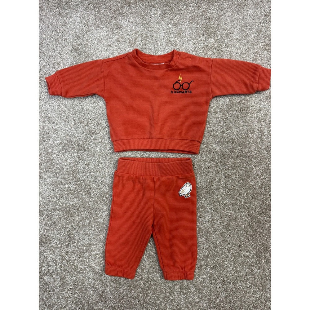 Harry Potter Baby Ribbed Knit Sweatshirt and Joggers Set Red 0-3M RWHL205